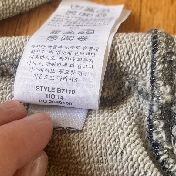 J. Crew Grey Long Sleeved Sweatshirt + Navy Pleated Hem - Picture 7 of 8